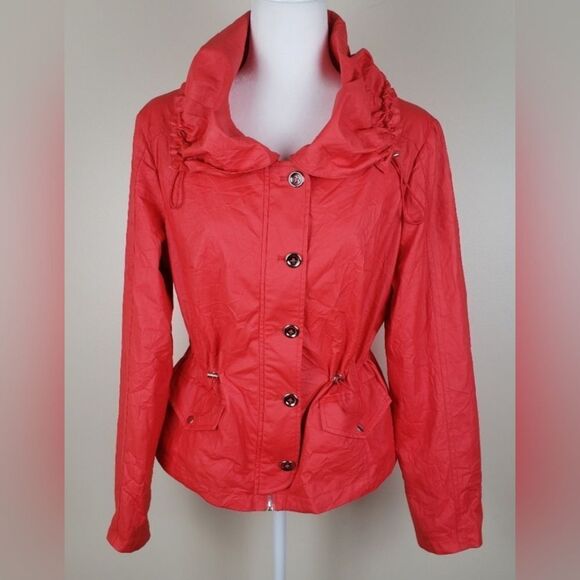 NwT Ellen Tracy Polyurethane Spring Rain Jacket L - Picture 1 of 8